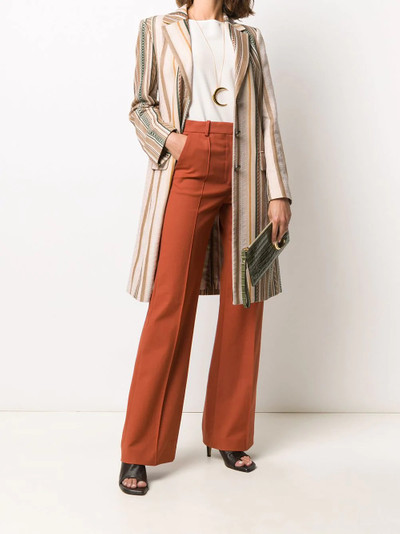 Etro striped longline coat outlook