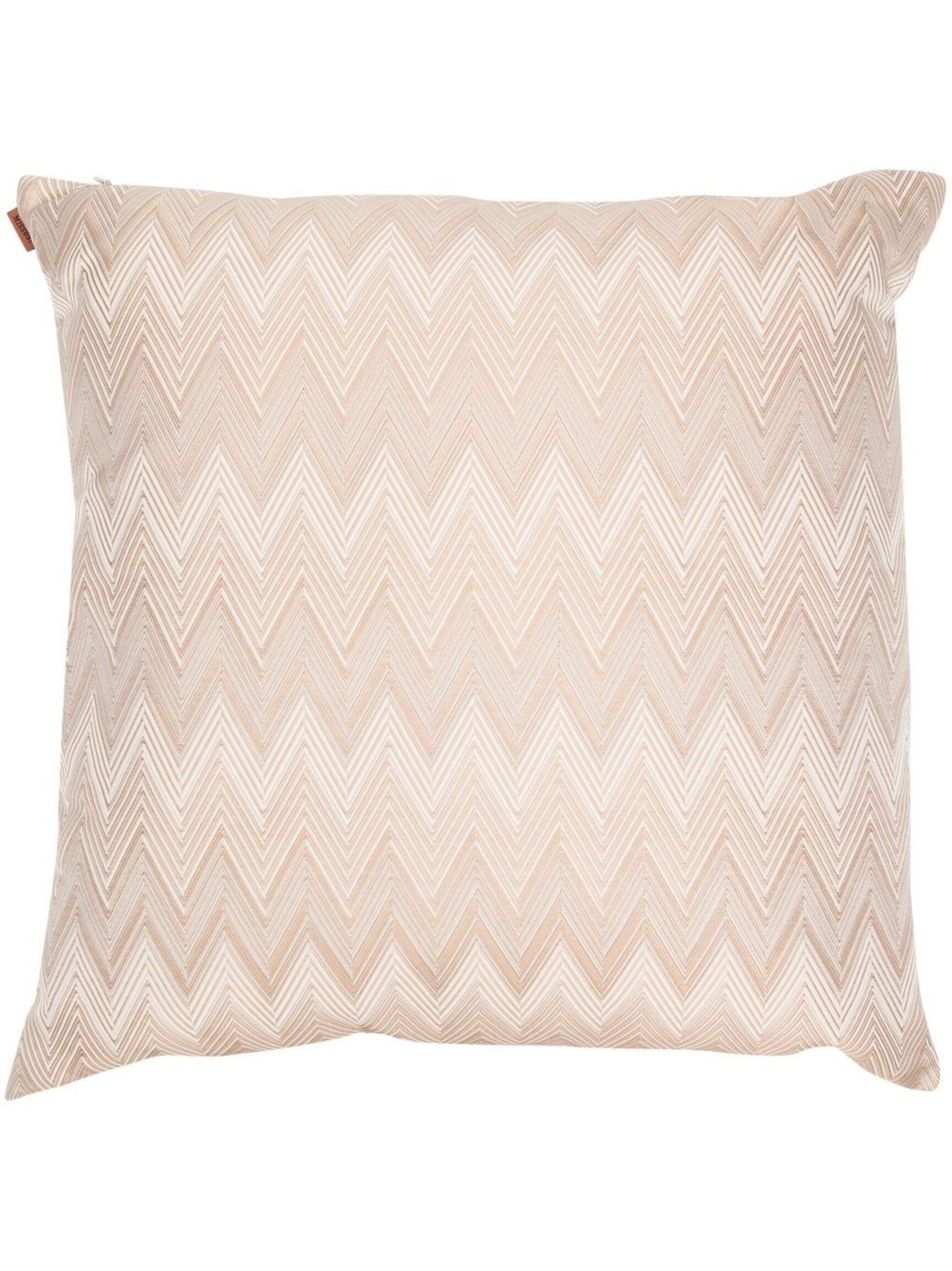 zig-zag embroidered cushion - 1