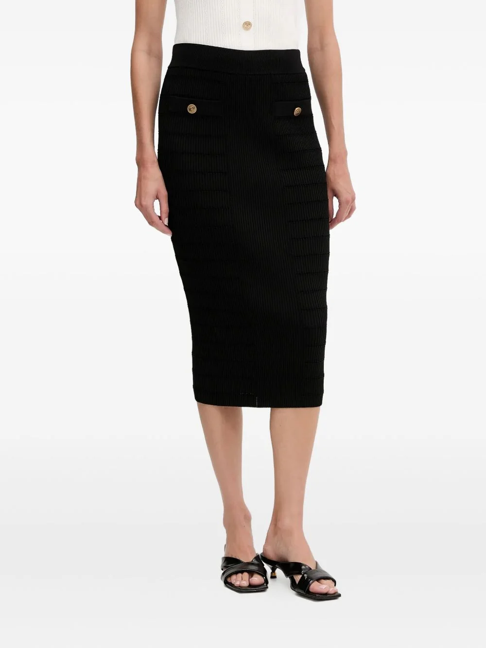 ribbed-knit skirt - 1