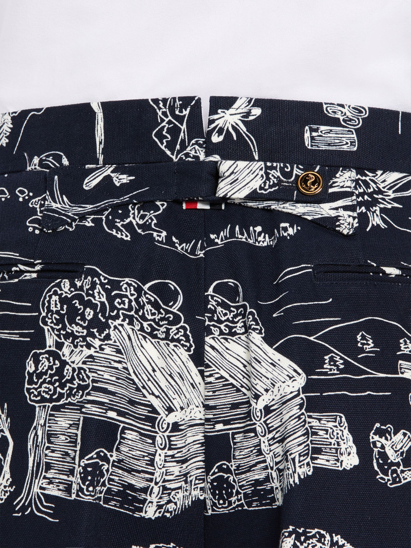 Navy Bear Camp Cotton Toile Unconstructed Straight Leg Chino Trouser 6