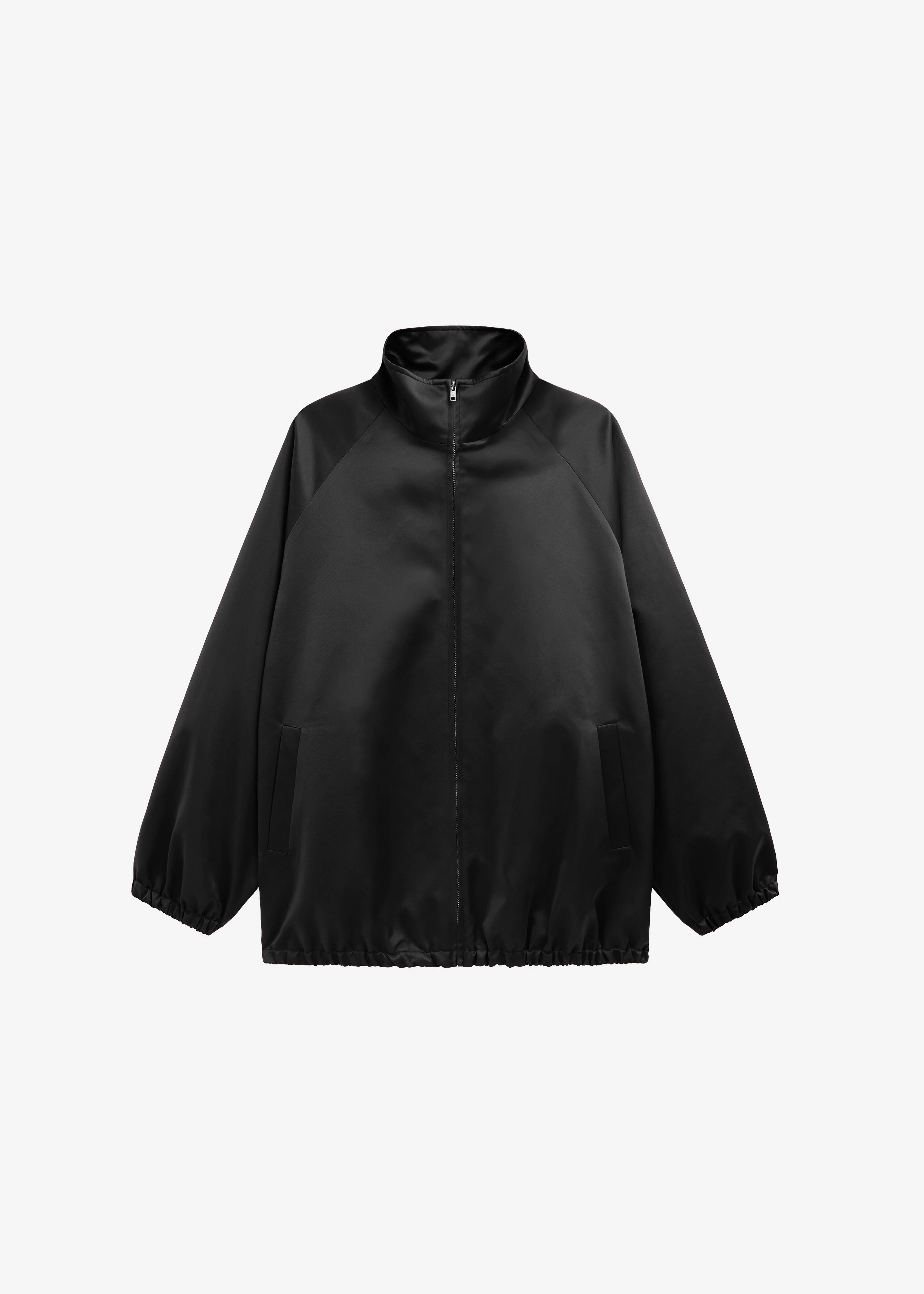 Baxter Satin Track Jacket - Black - 1