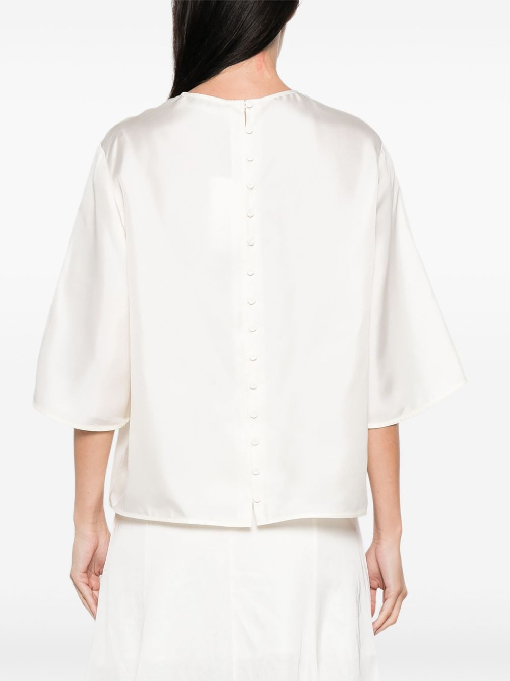 short-sleeve silk top - 4