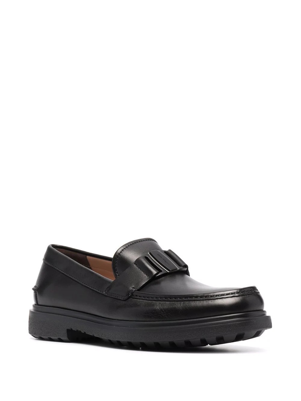 buckle-detail leather loafers - 2