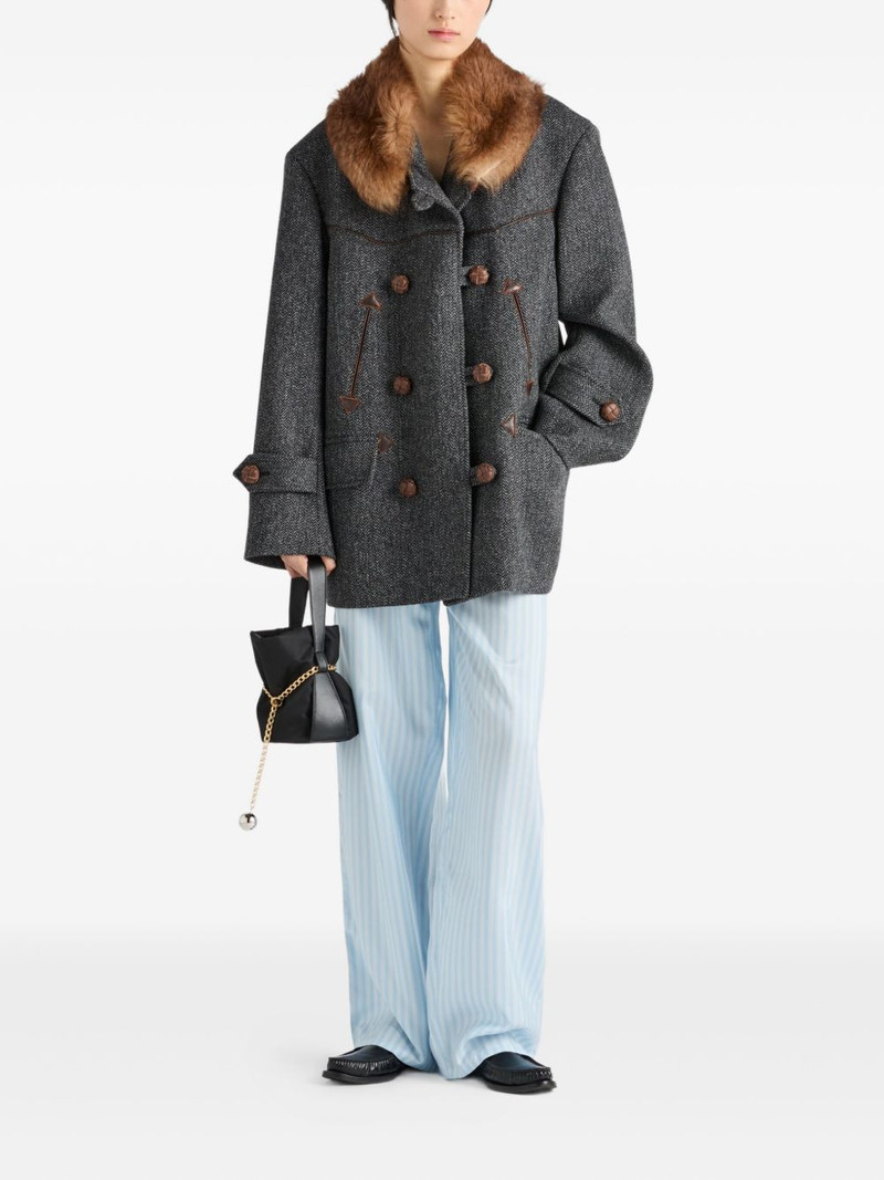 Prada striped silk trousers outlook