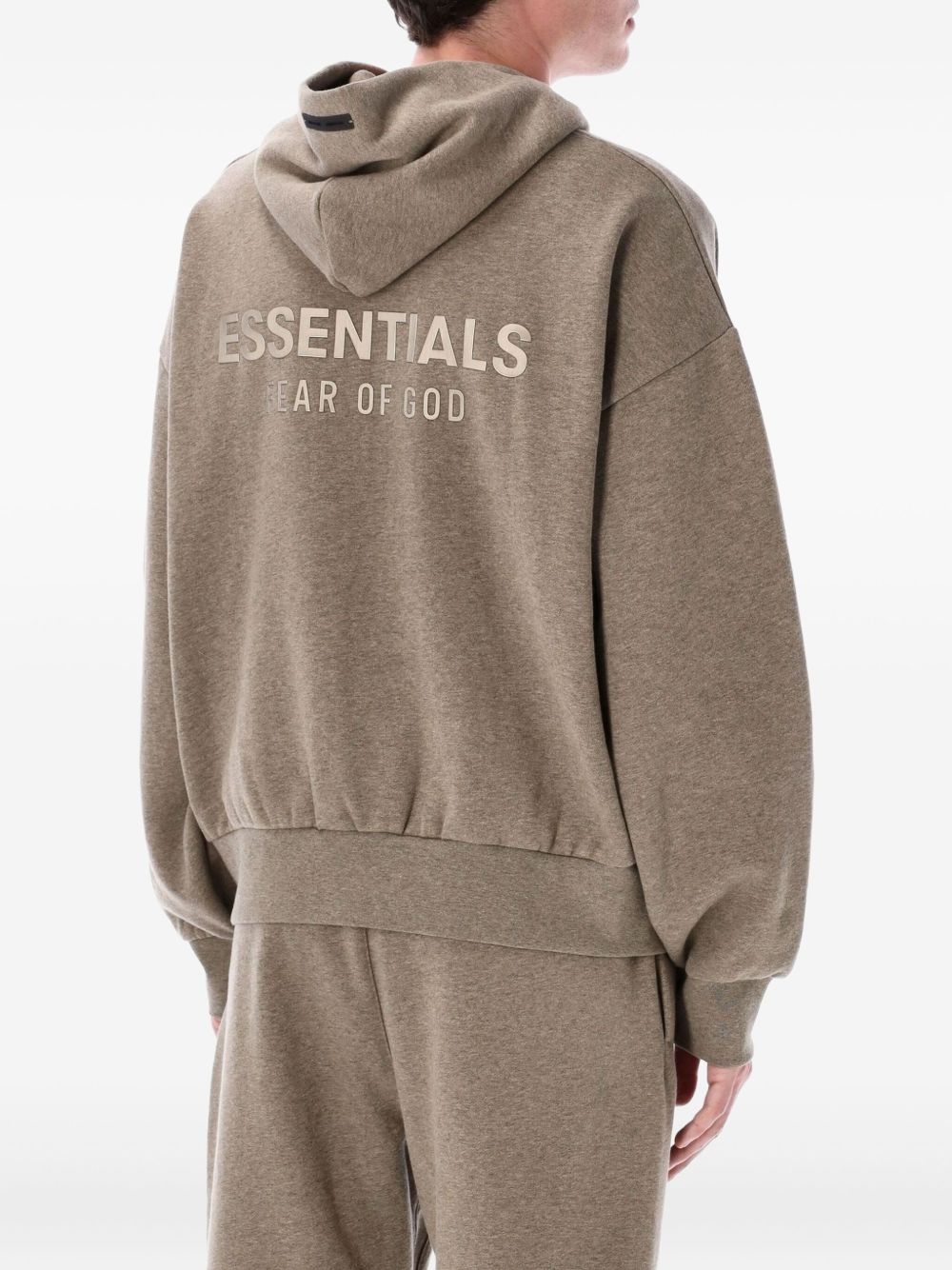 logo-appliqué fleece hoodie - 2