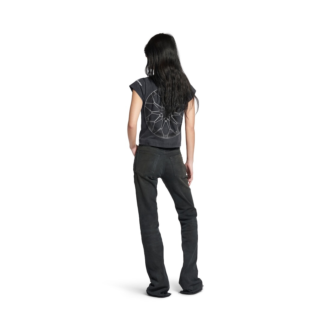 Women's Slim Fit Bootcut Pants in Black/green/red - 4