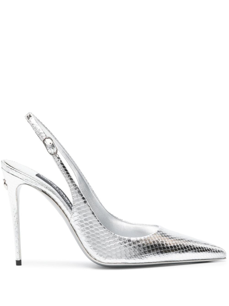 120mm metallic snakeskin pumps 1