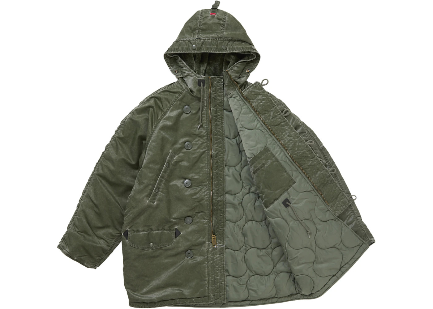 Supreme Washed Flight Satin N 3B Parka Olive - 3