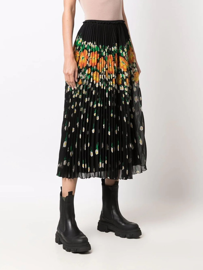 floral-print pleated midi skirt 3