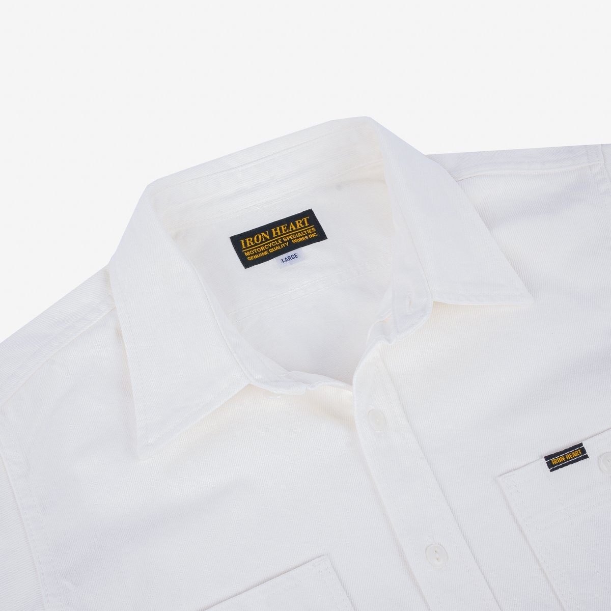 IHSH-391-WHT 13.5oz Denim Work Shirt - White - 9