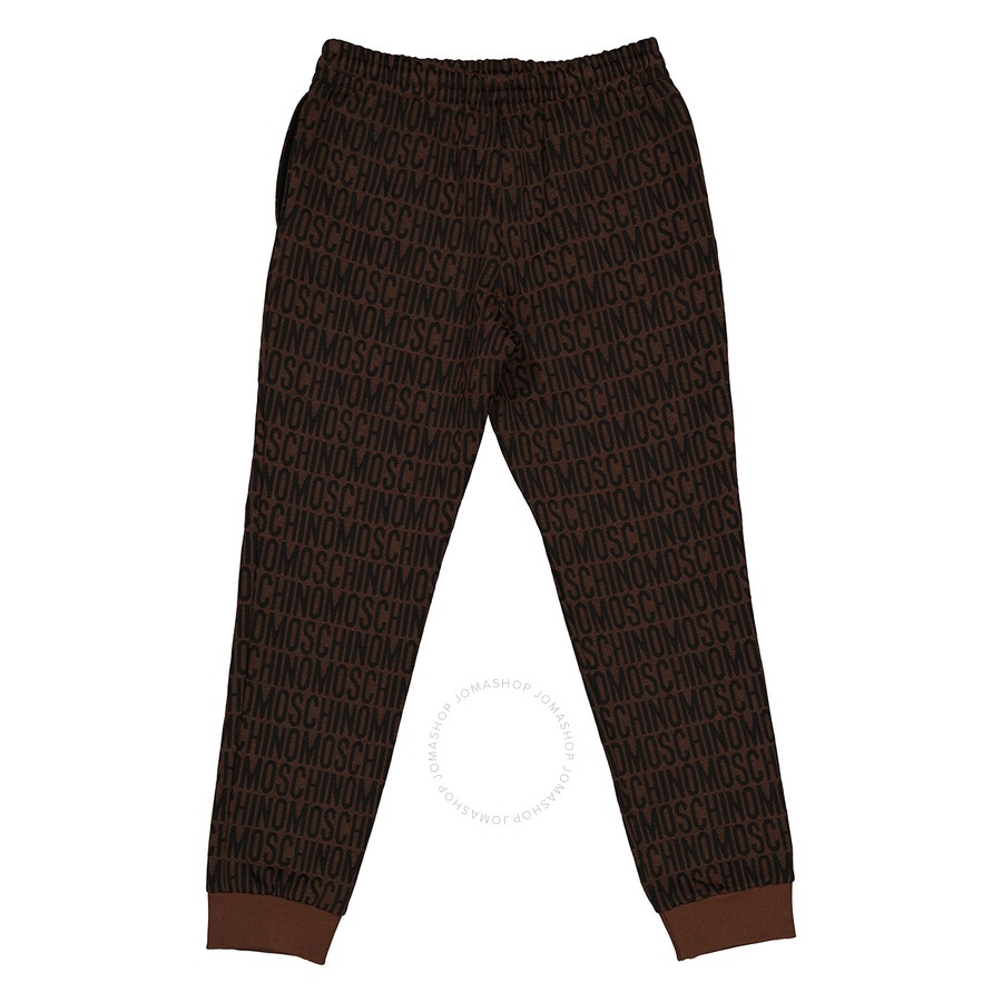 Moschino Ladies Fantasy Print Brown Allover Monogram Joggers - 2