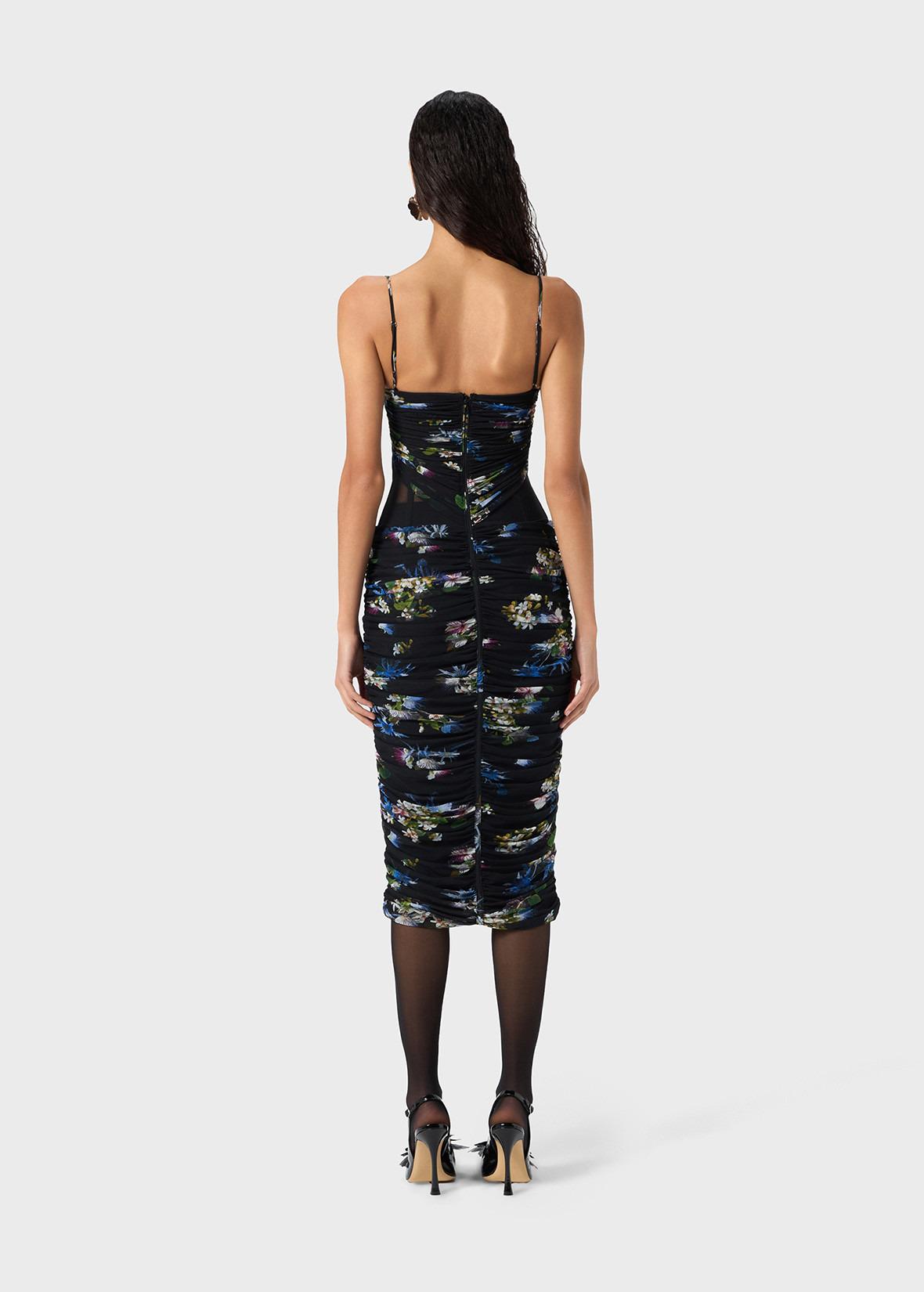 MIDI DRESS IN PRINTED TULLE - 4