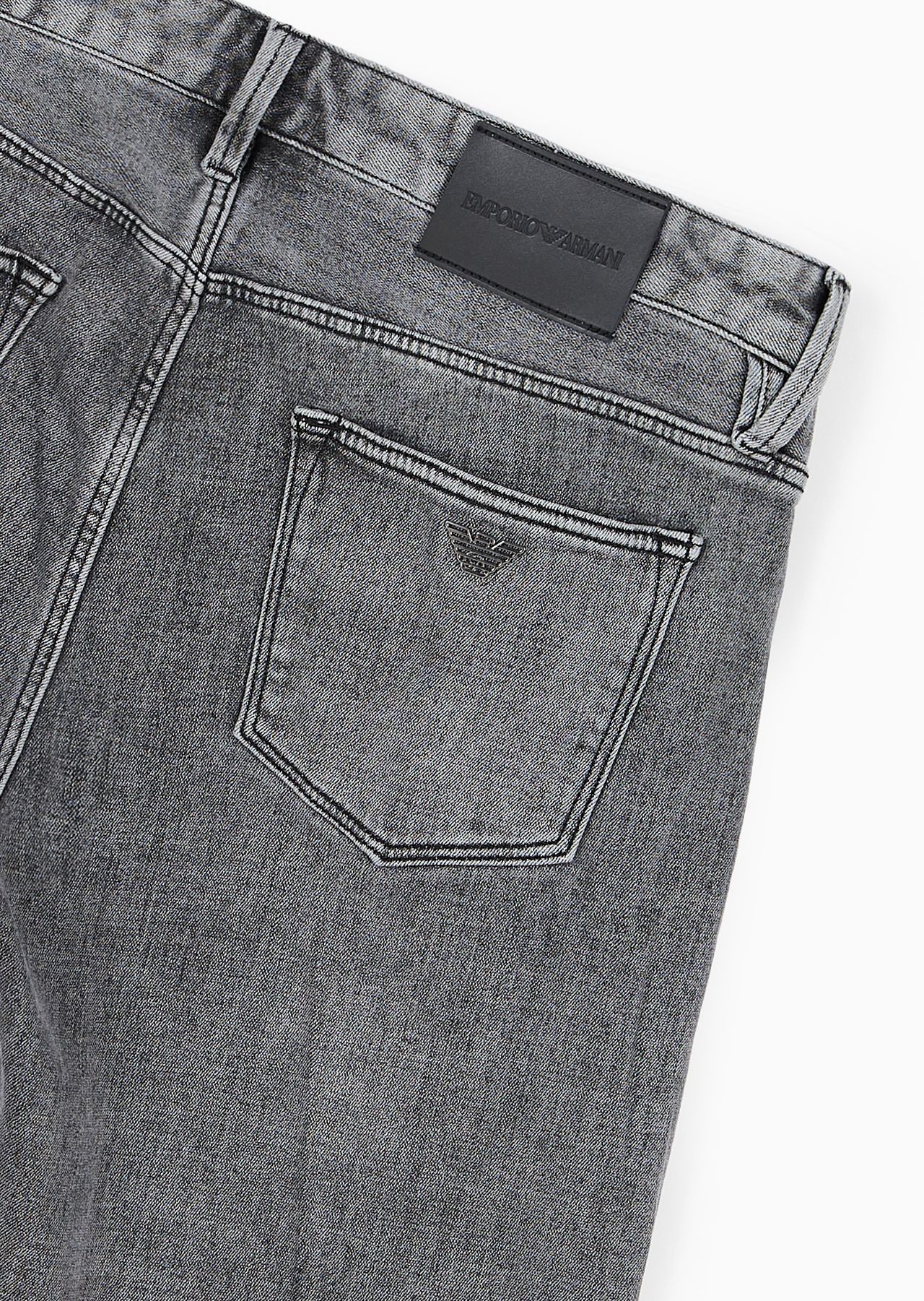 J75 slim-fit jeans in marble-wash, jersey fleece-feel stretch denim - 11