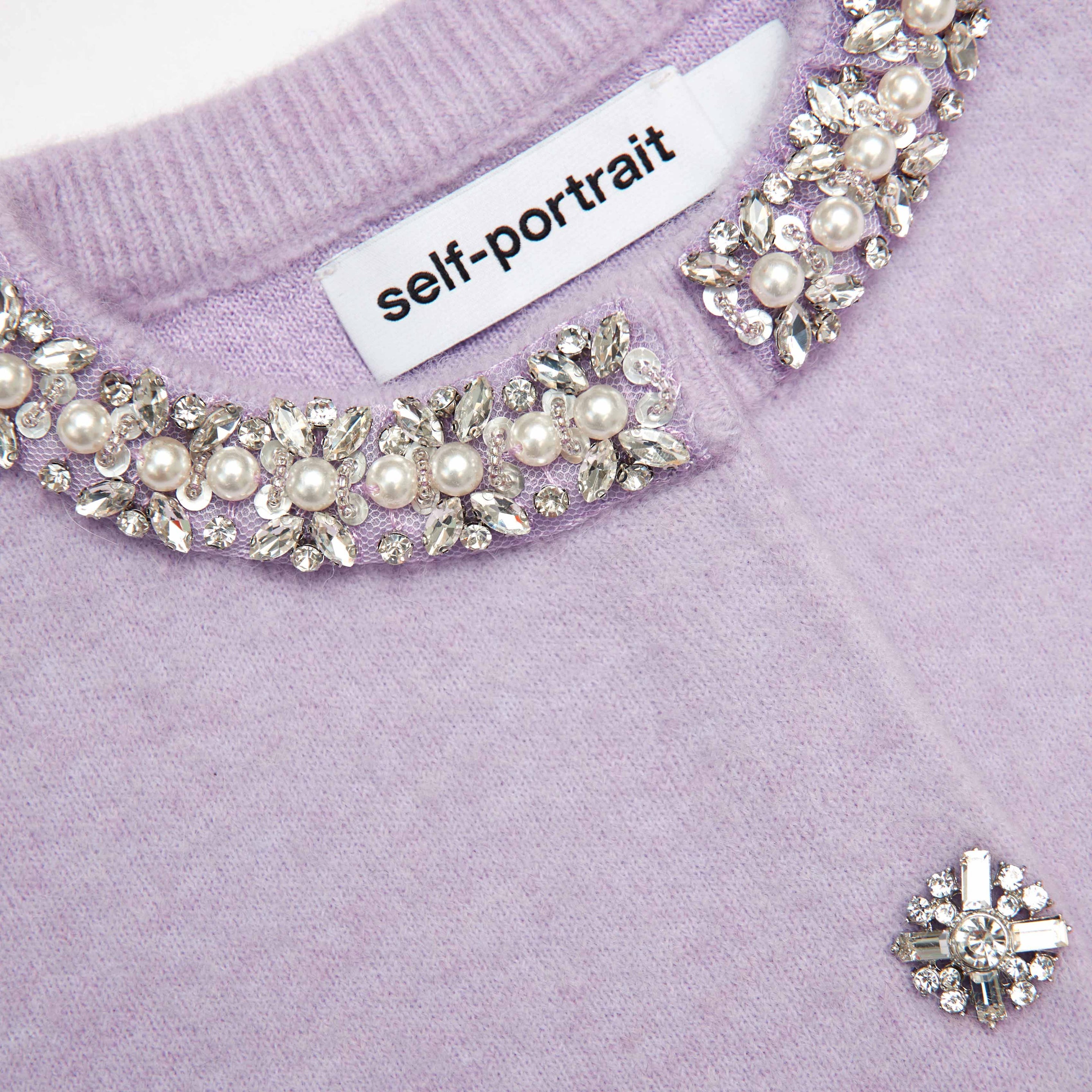 Lilac Crystal Trim Cardigan - 5