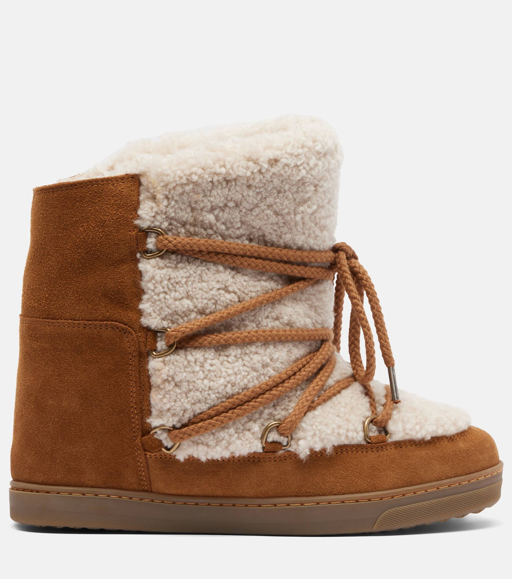 Shearling and suede snow boots - 4