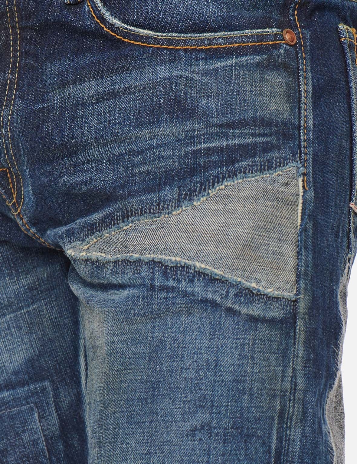 REVERSE DENIM PATCH CARROT FIT JEANS #2017 - 8