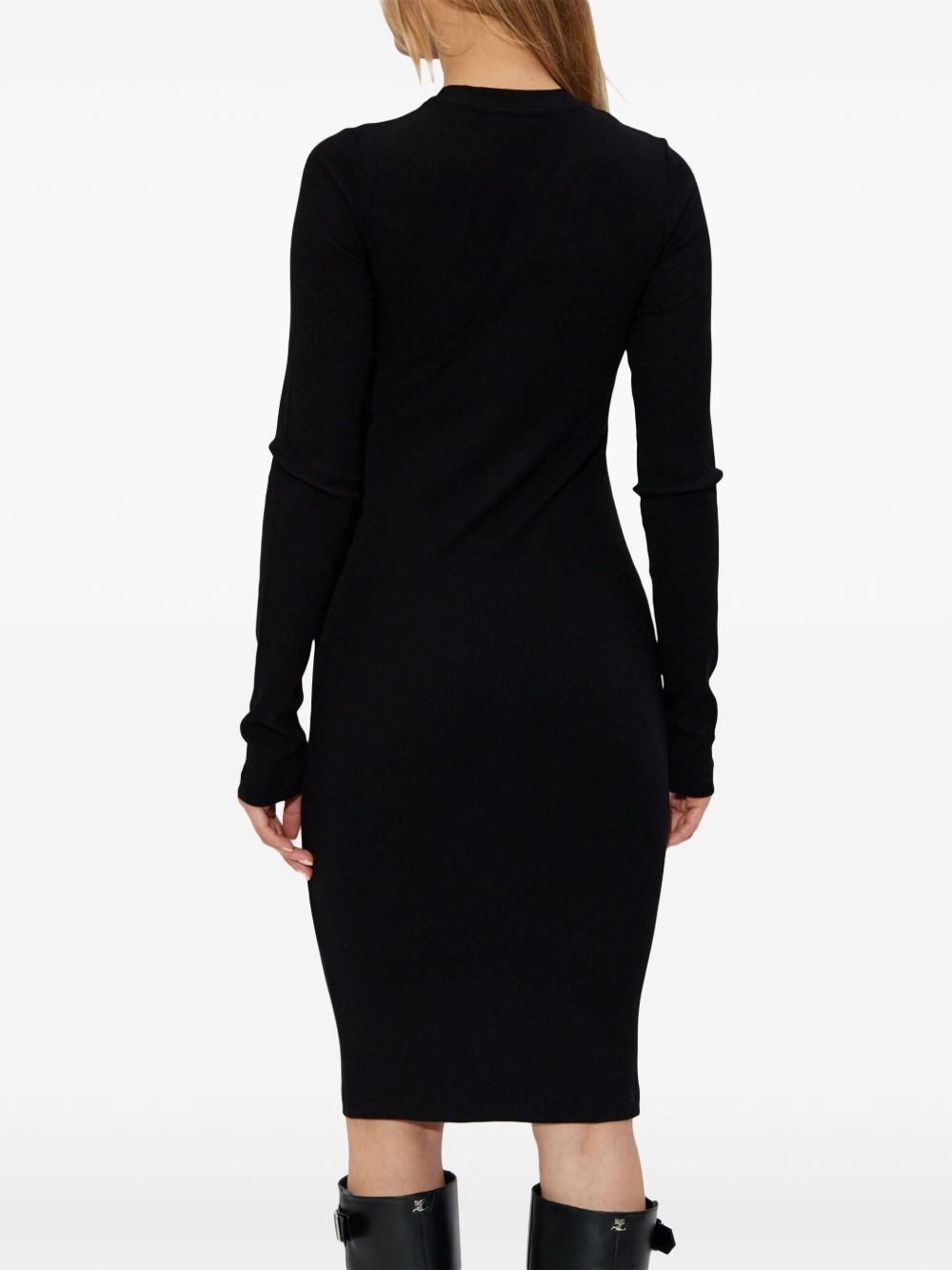 logo-embroidered dress - 4