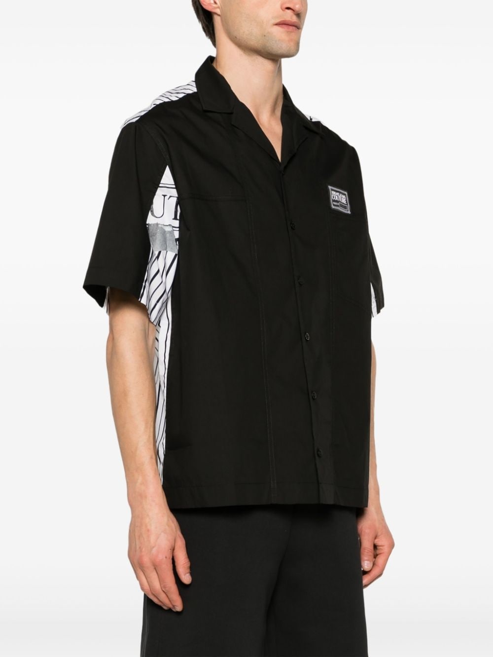 panelled cotton shirt - 4