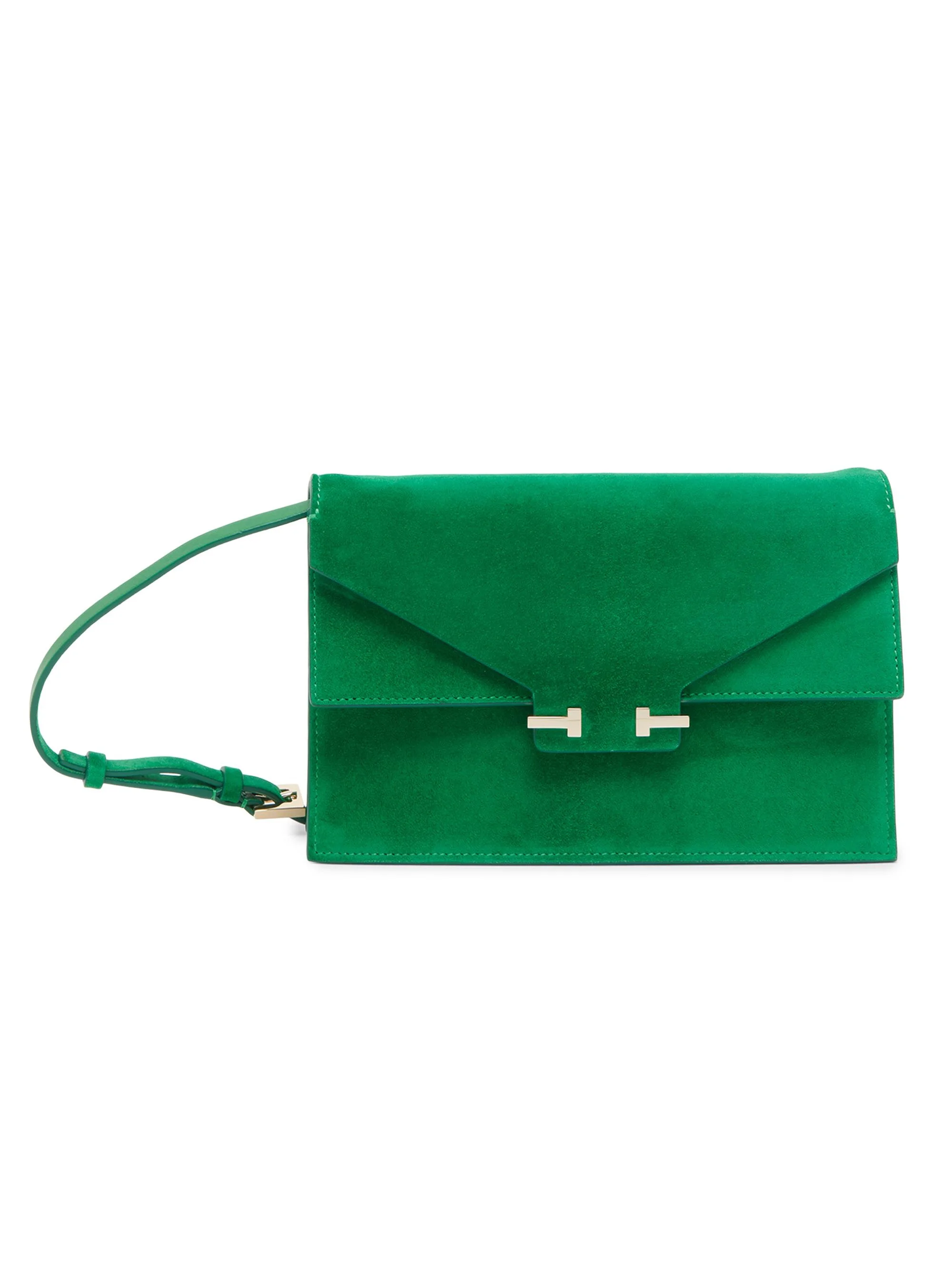 Women's Mini Suede Crossbody Bag - Formal Garden - 1
