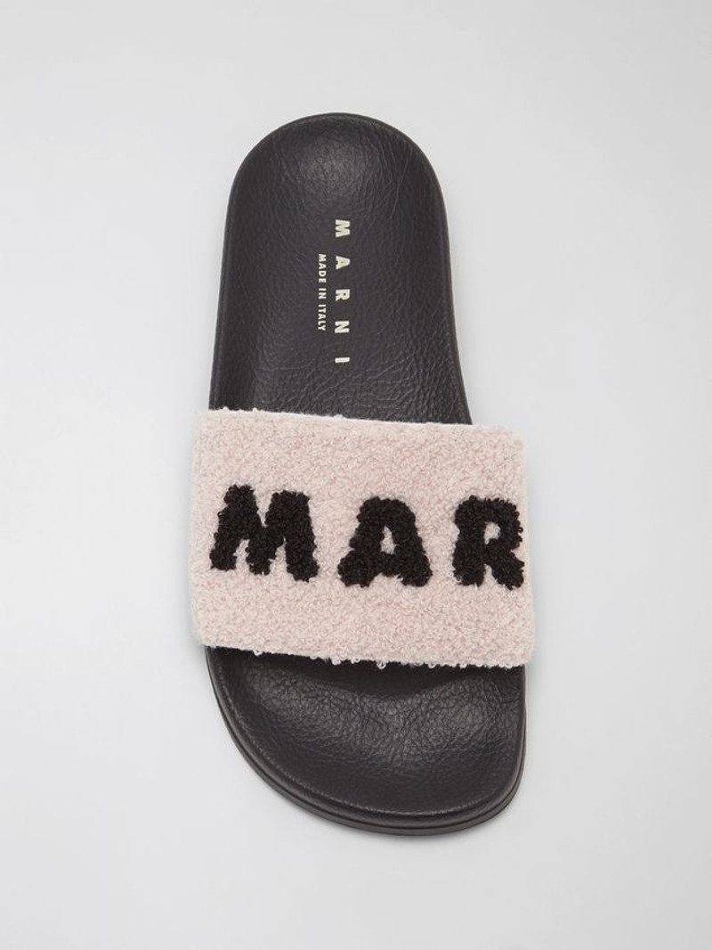 RUBBER SANDAL WITH BLACK AND PINK TERRY-CLOTH UPPER 4