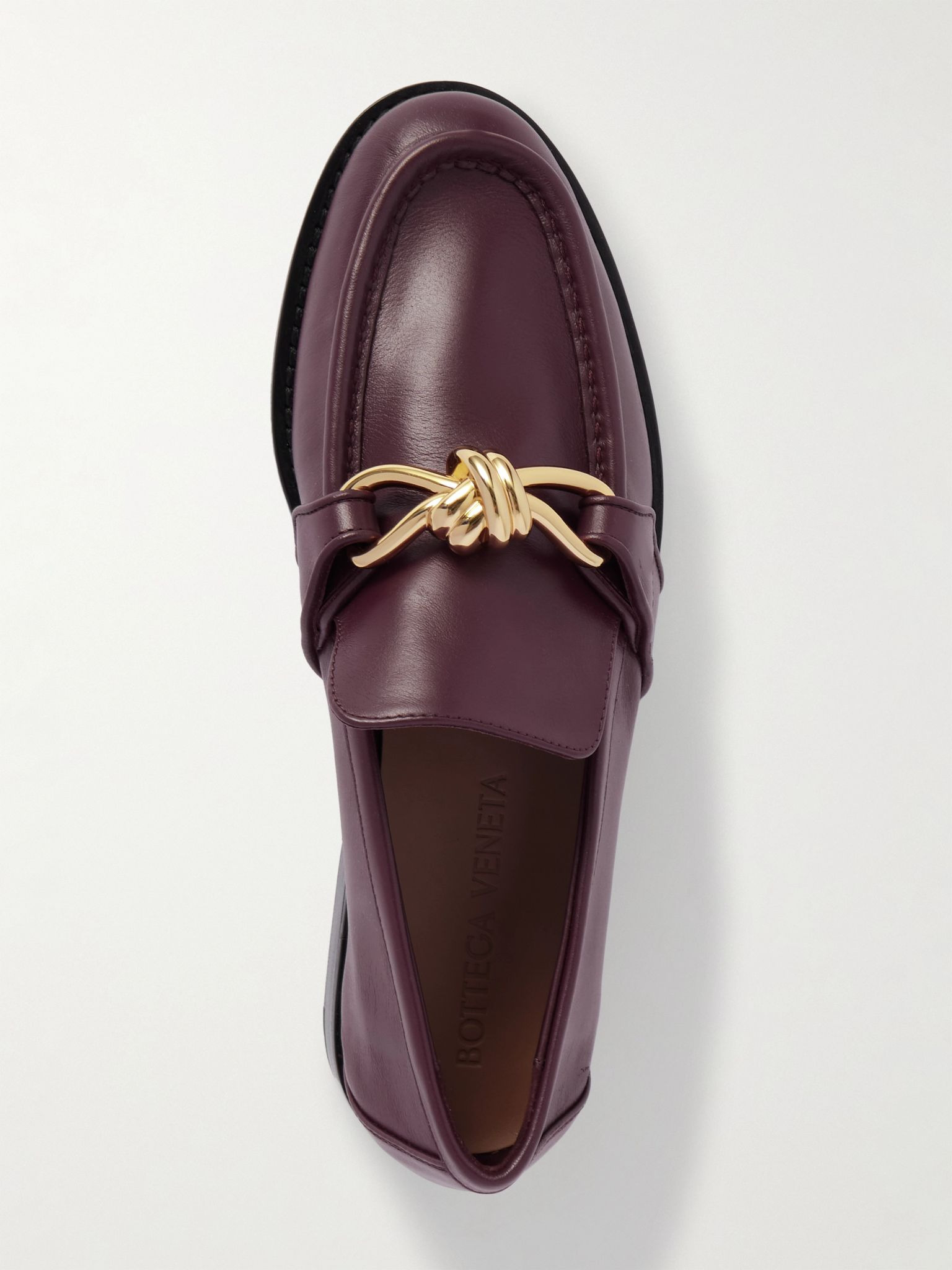 Astaire embellished leather loafers Burgundy - 5