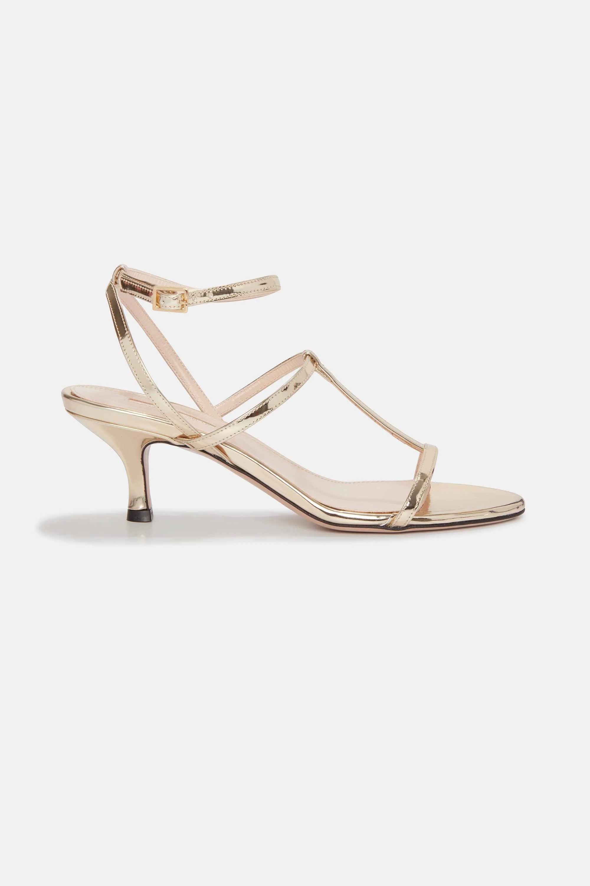 Novie Kitten Heel In Gold Metallic Patent - 1