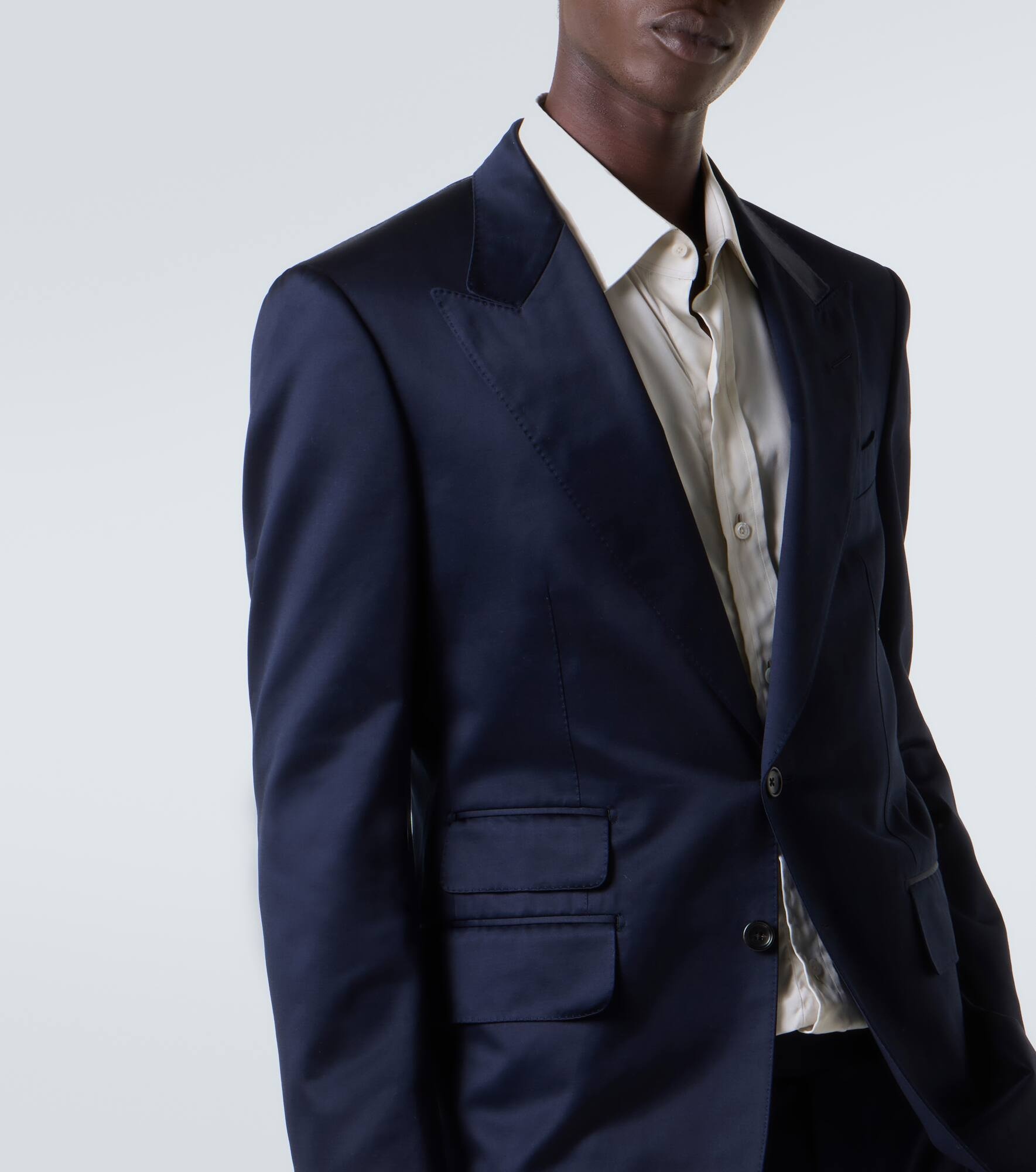 Shelton cotton satin suit jacket - 5