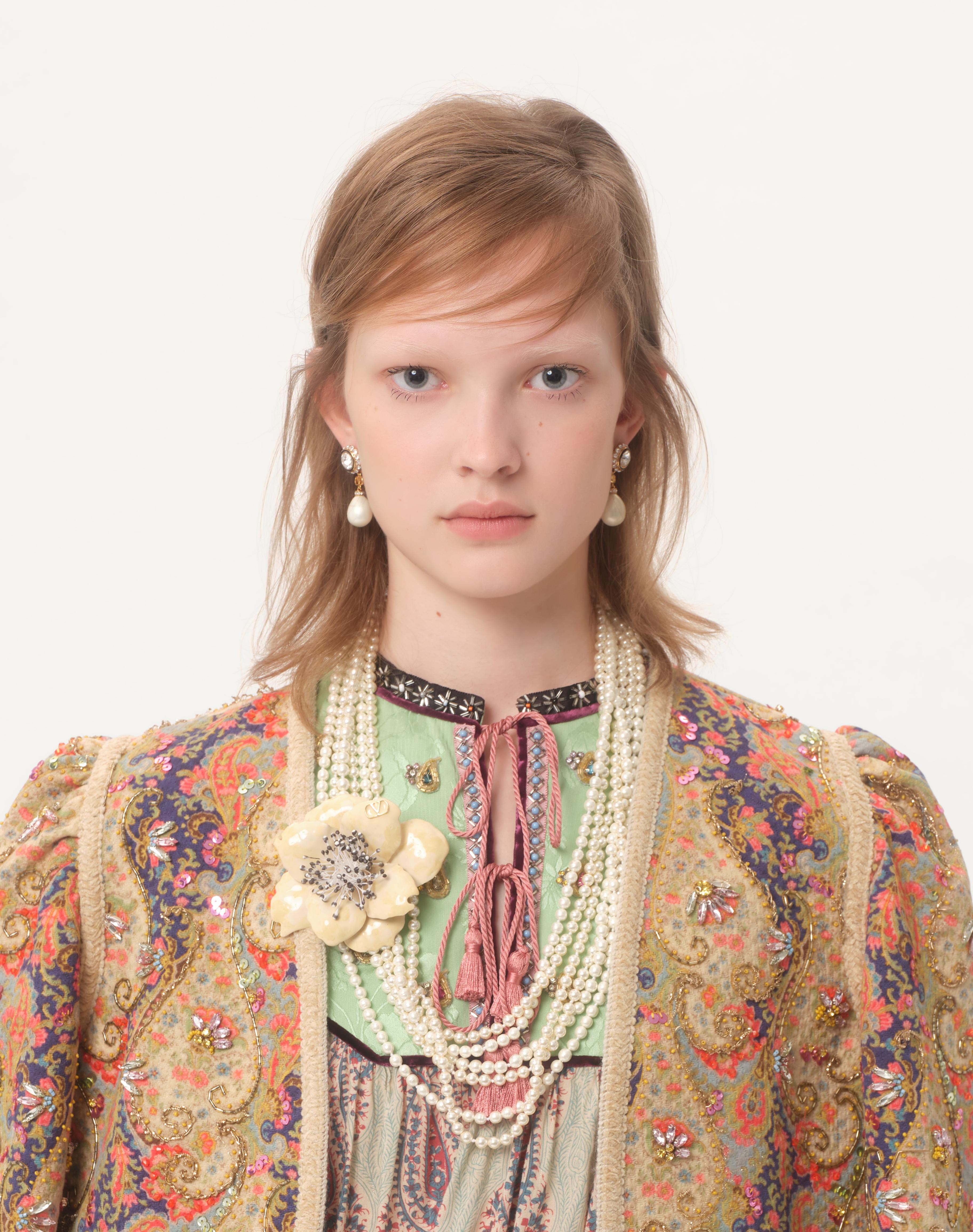 PIQUET JACKET WITH VOYAGE IMAGINAIRE PAISLEY PRINT - 4