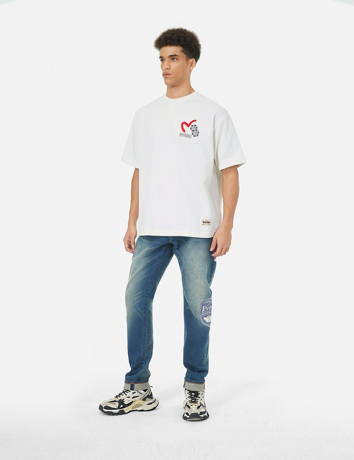 Ebisu Poster Appliqué and Seagull Embroidery T-Shirt - 4