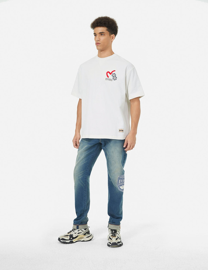 Ebisu Poster Appliqué and Seagull Embroidery T-Shirt 4