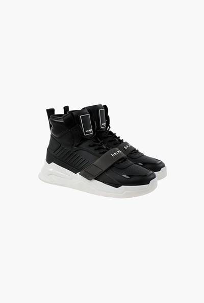 Balmain Black leather B-Ball sneakers outlook