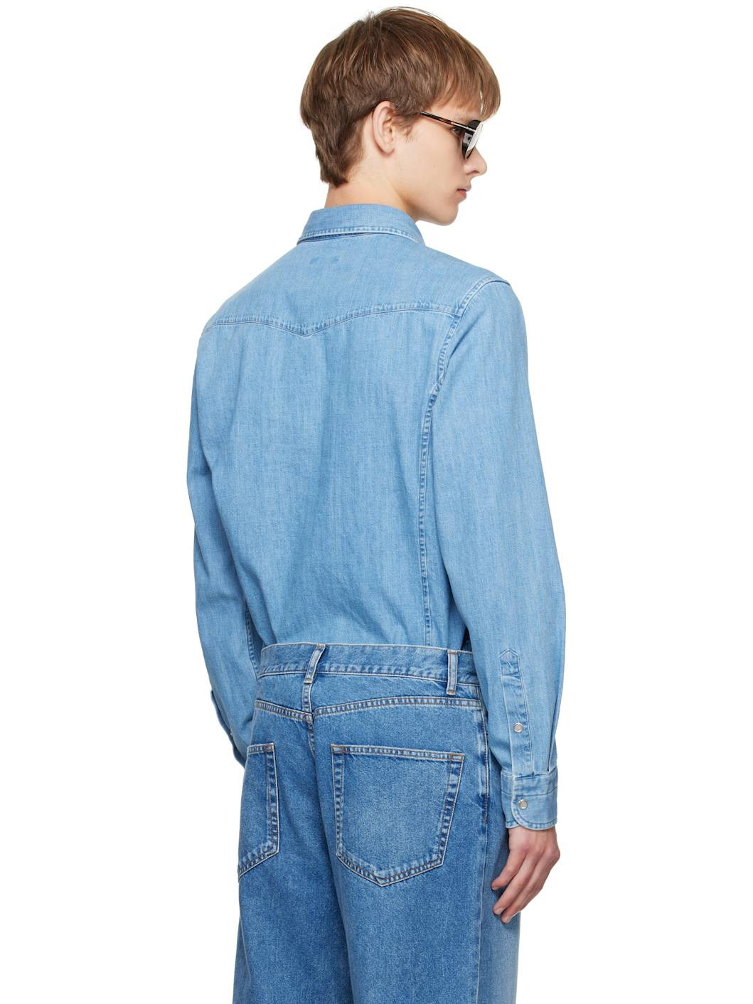 Blue Western Denim Shirt - 3