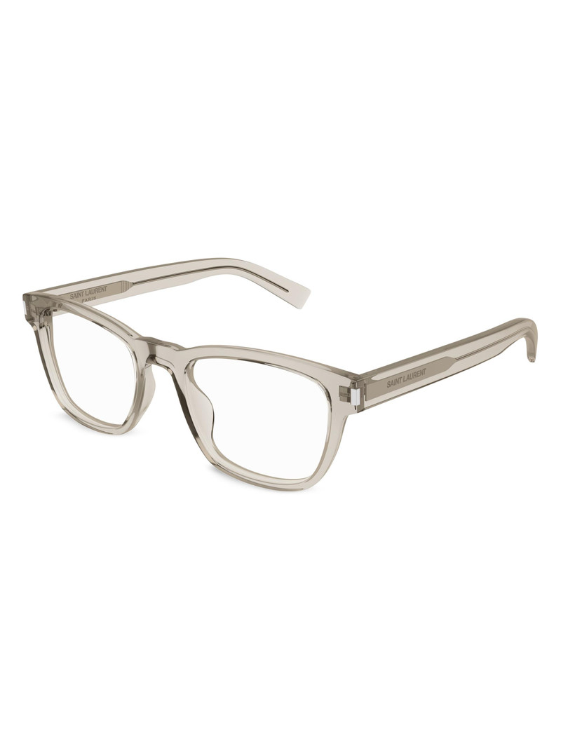 Men's Mid Naked Wire Core 52MM Square Eyeglasses - Translucent Beige 3