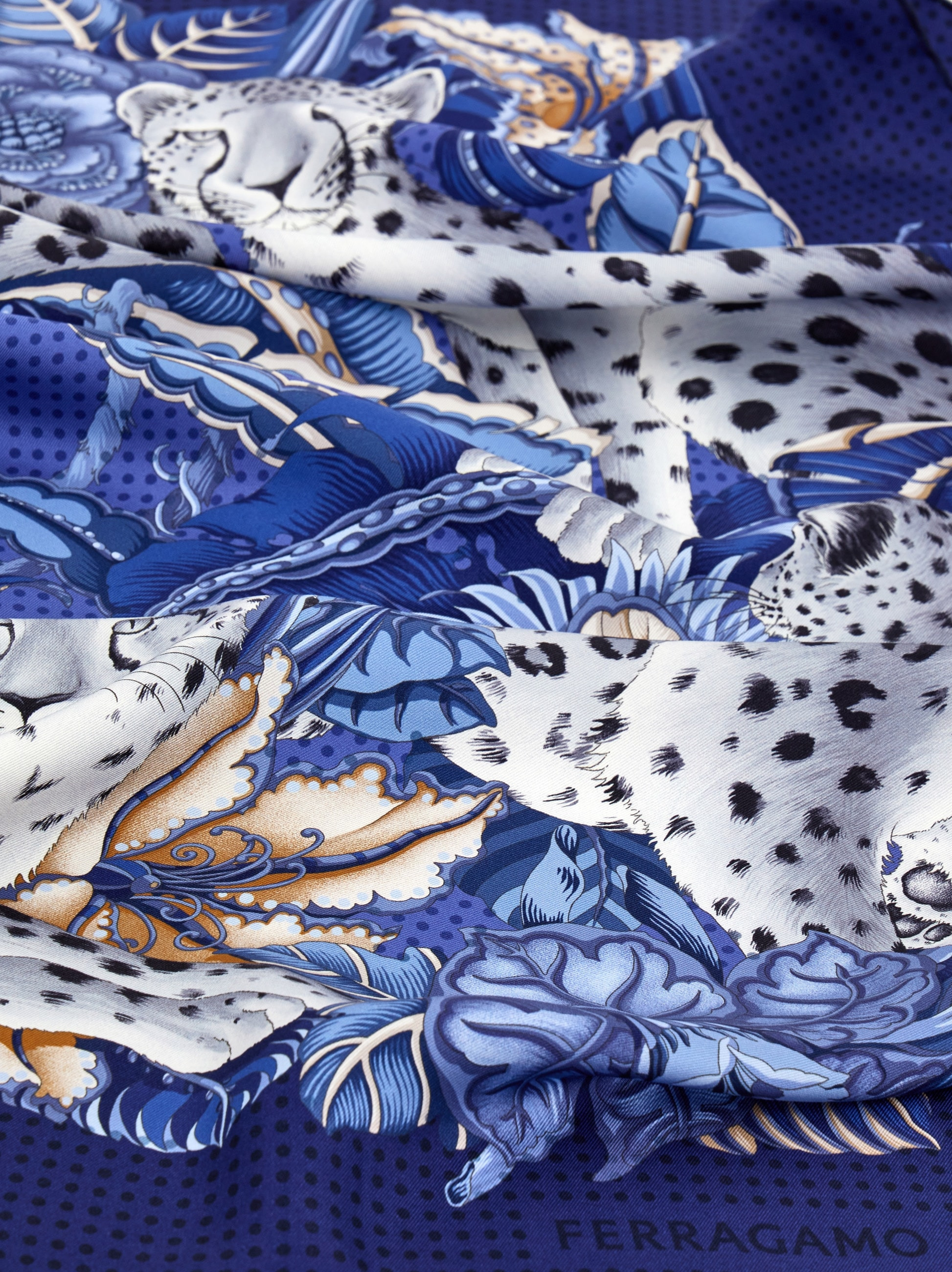 Cheetah print silk scarf - 4