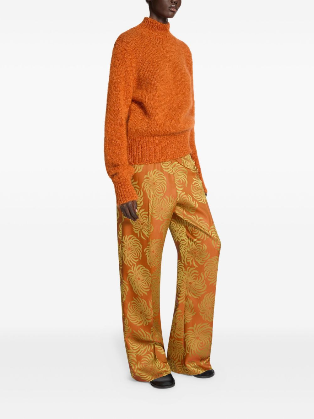 elasticated floral trousers - 3
