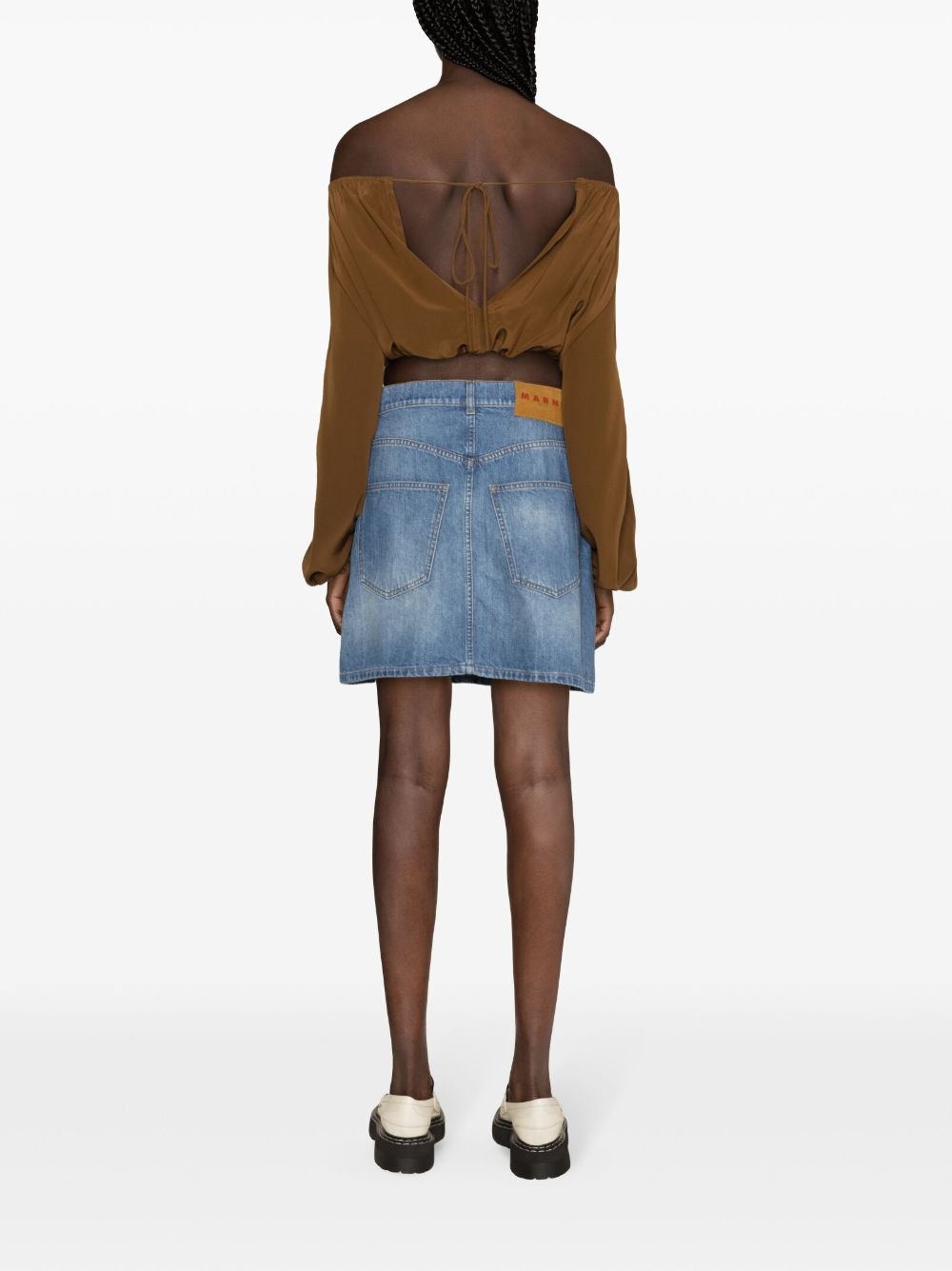 Marni appliquÃ©-detail denim miniskirt | REVERSIBLE