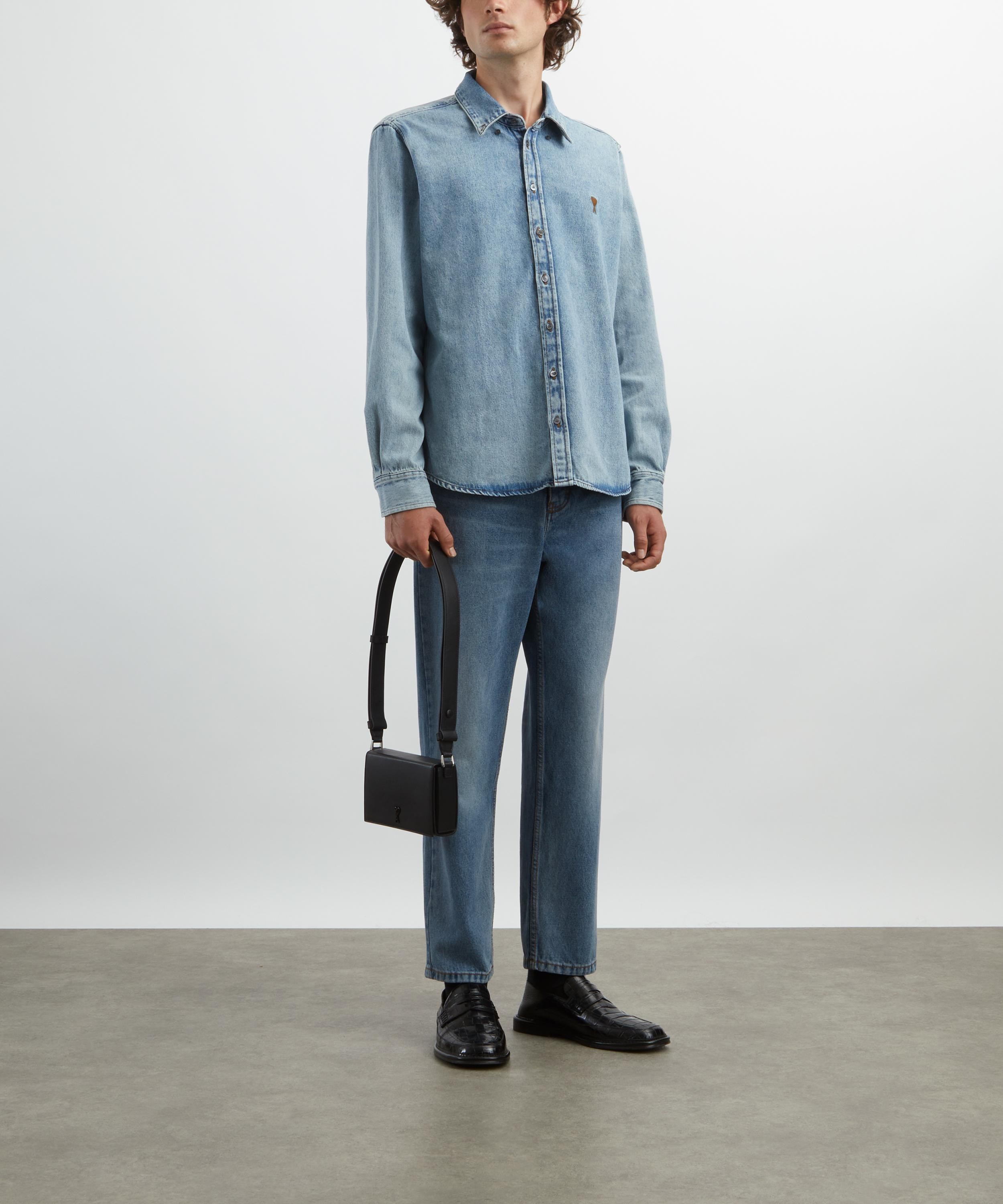 Blue Cotton Ami de Coeur Denim Shirt - 2