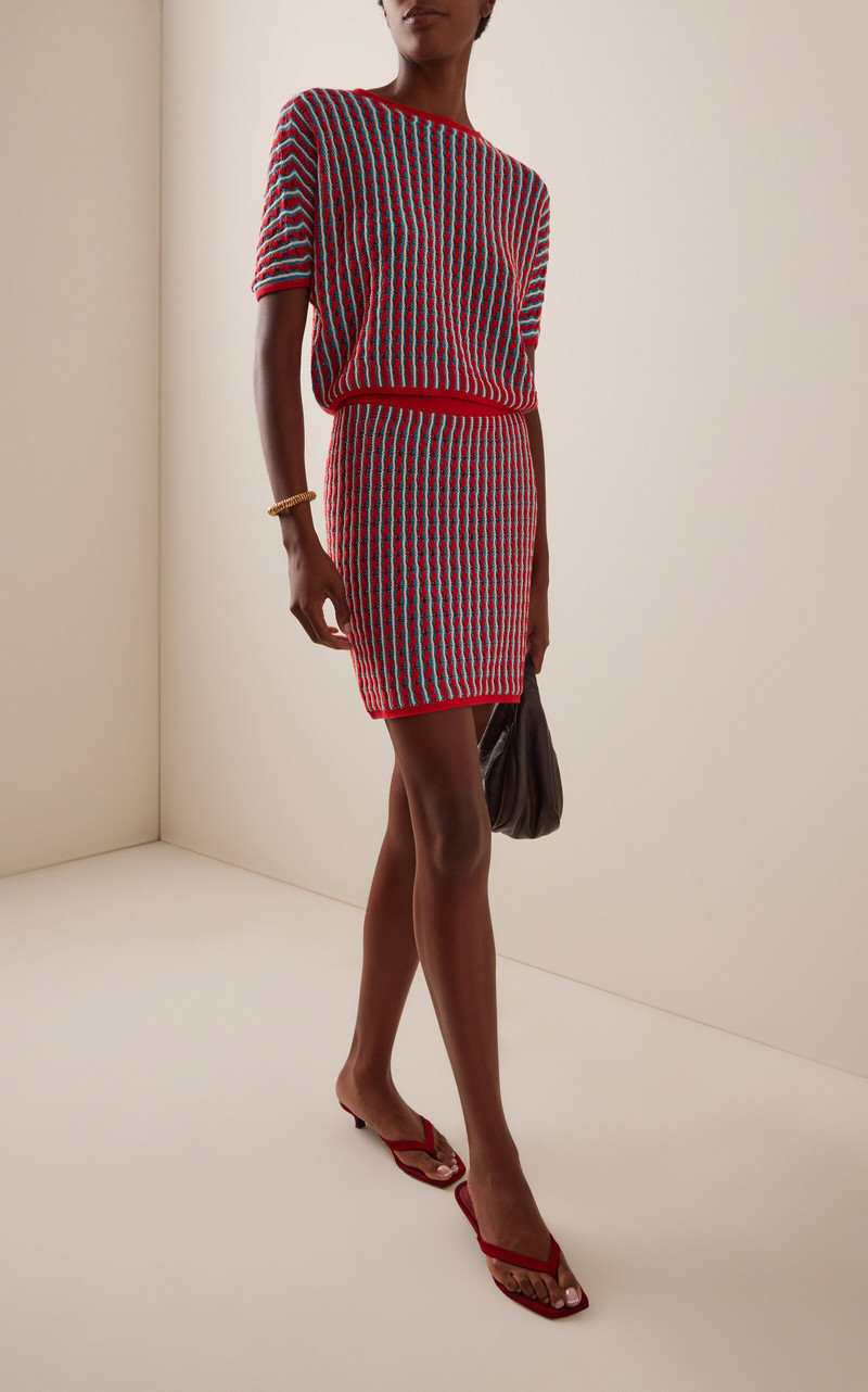 ESCVDO Mito Knit Cotton Mini Skirt multi outlook