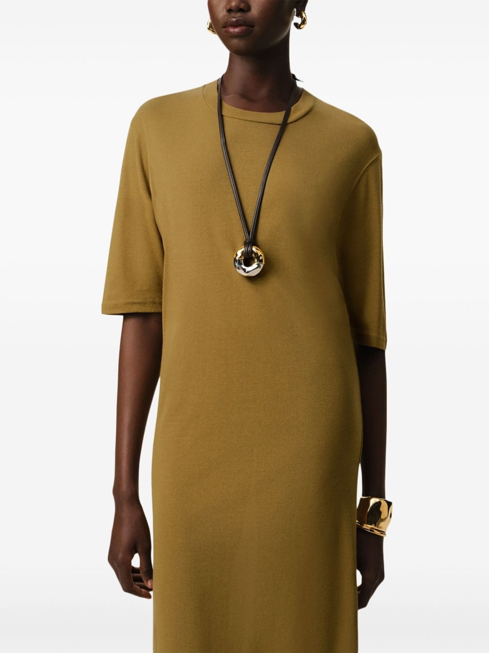 short-sleeve midi dress - 5