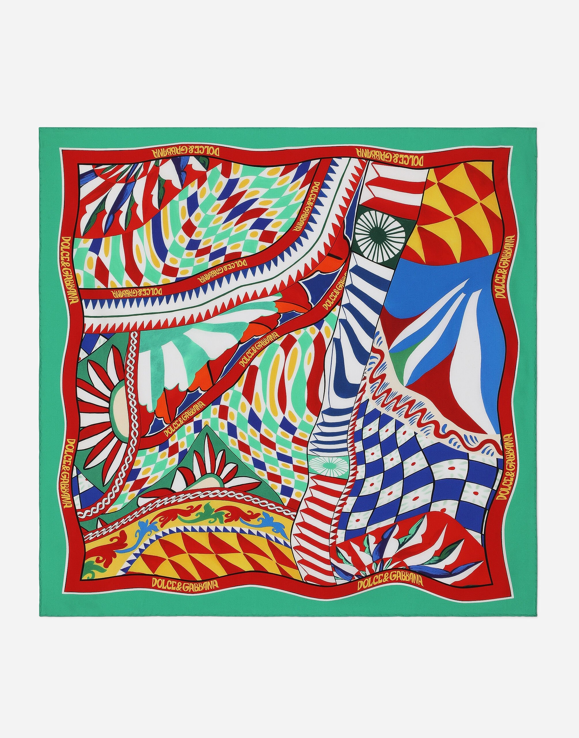 Carretto-print twill scarf (70x70) - 1