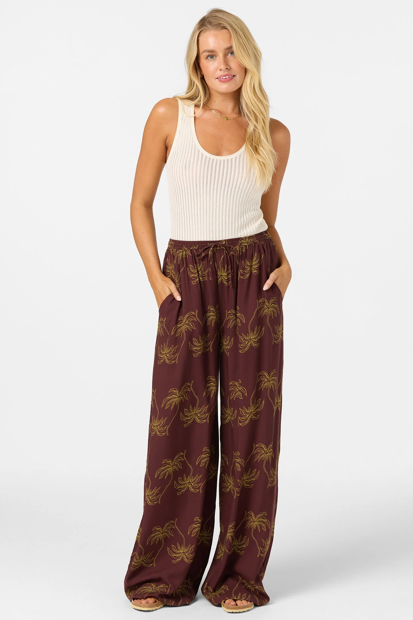 Rosalie Palm Stripe Pants - 1