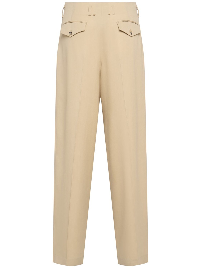 Golden wool wide leg pants - 4