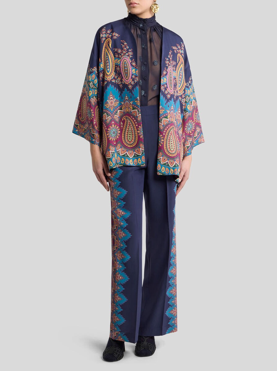SILK TROUSERS WITH PLACED PRINT - 4