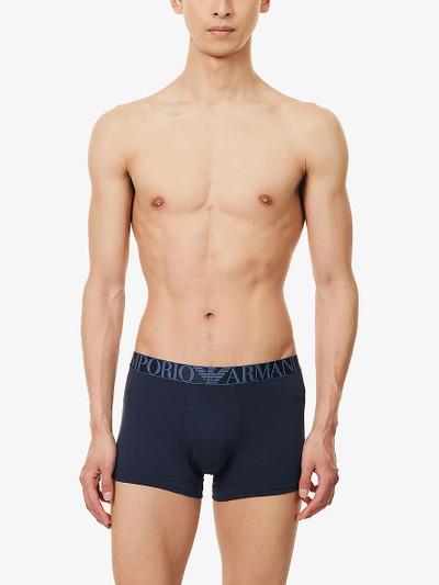 EMPORIO ARMANI Logo-waistband pack of three stretch-cotton trunks outlook