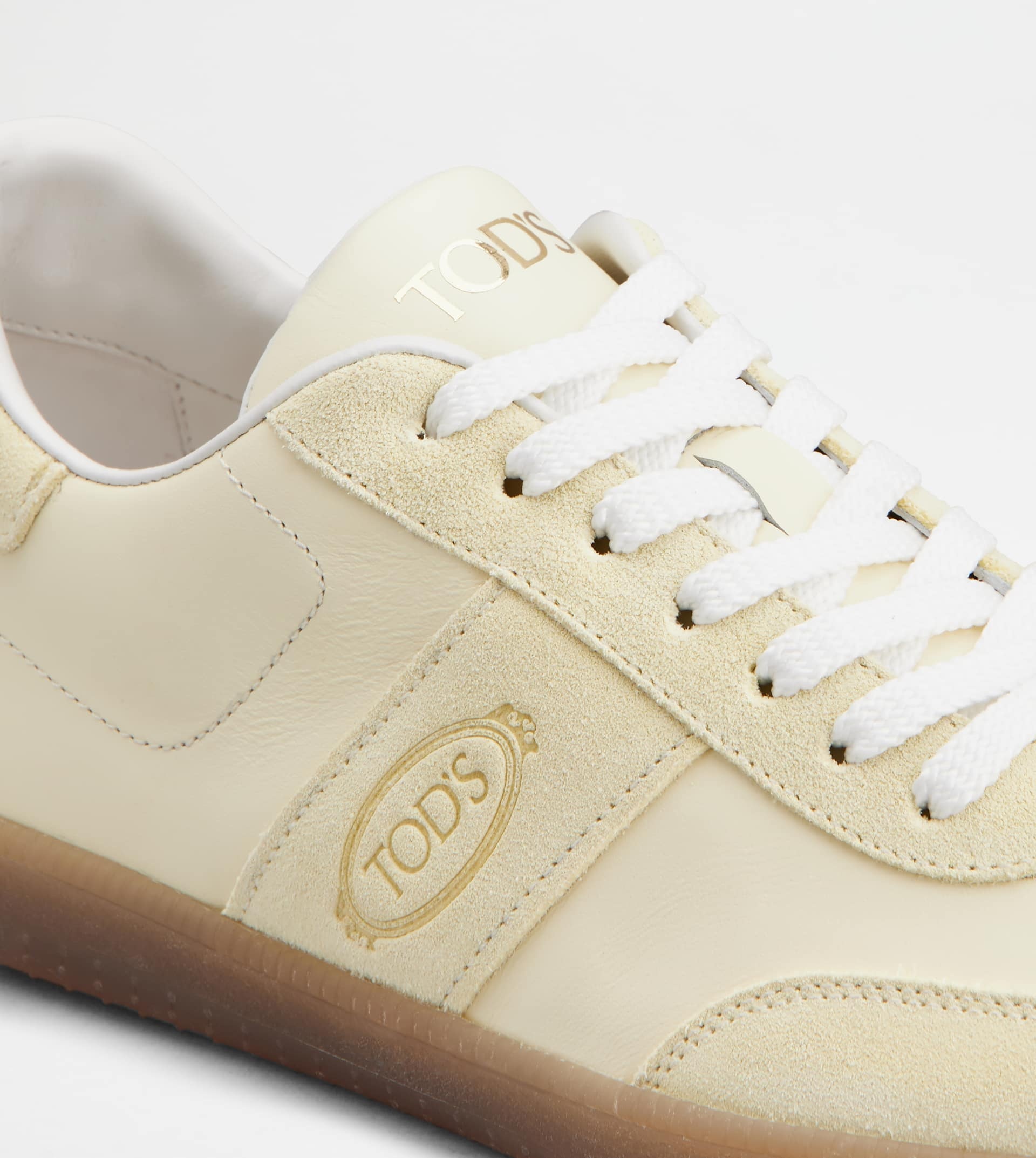 TOD'S TABS SNEAKERS IN LEATHER - YELLOW - 5