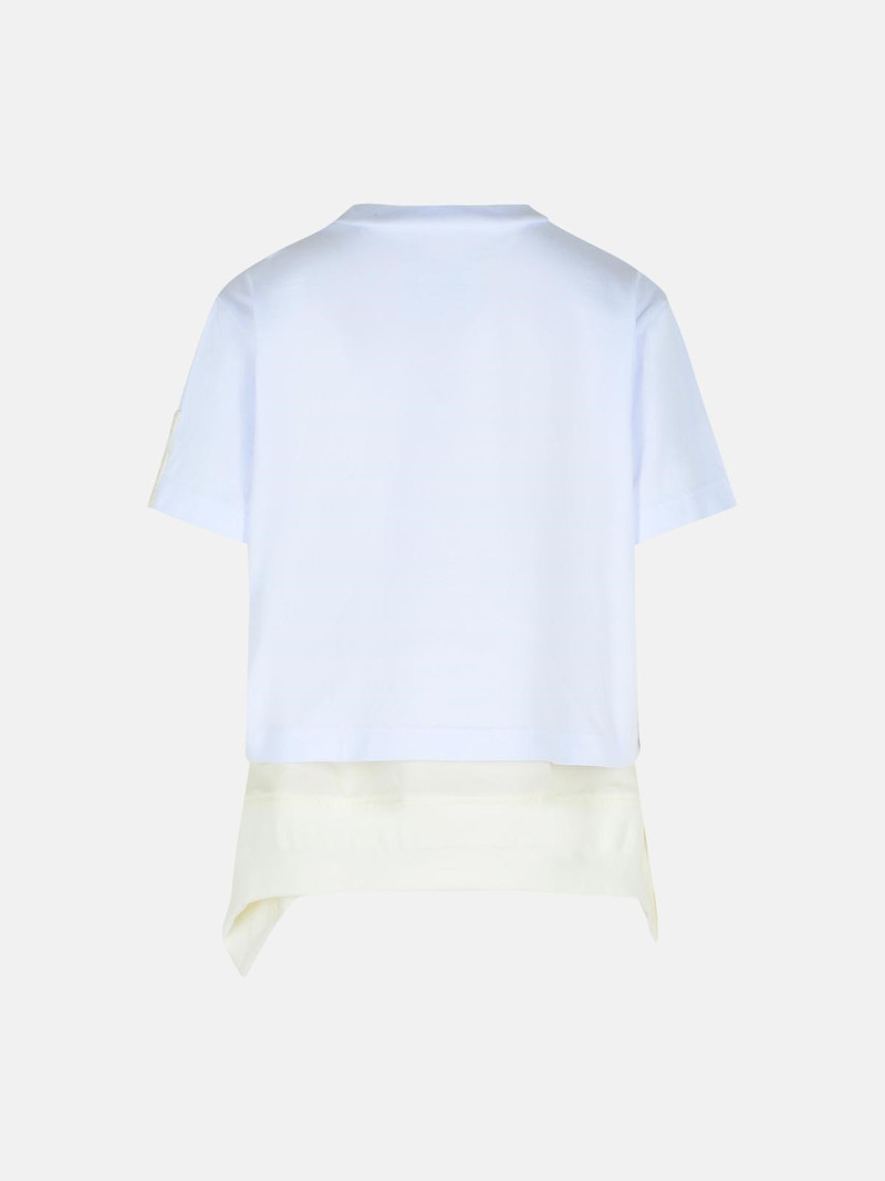 sacai WHITE COTTON BLEND T-SHIRT outlook