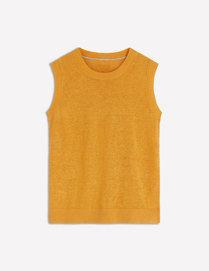 Agnes Linen Tank-Yellow - 1