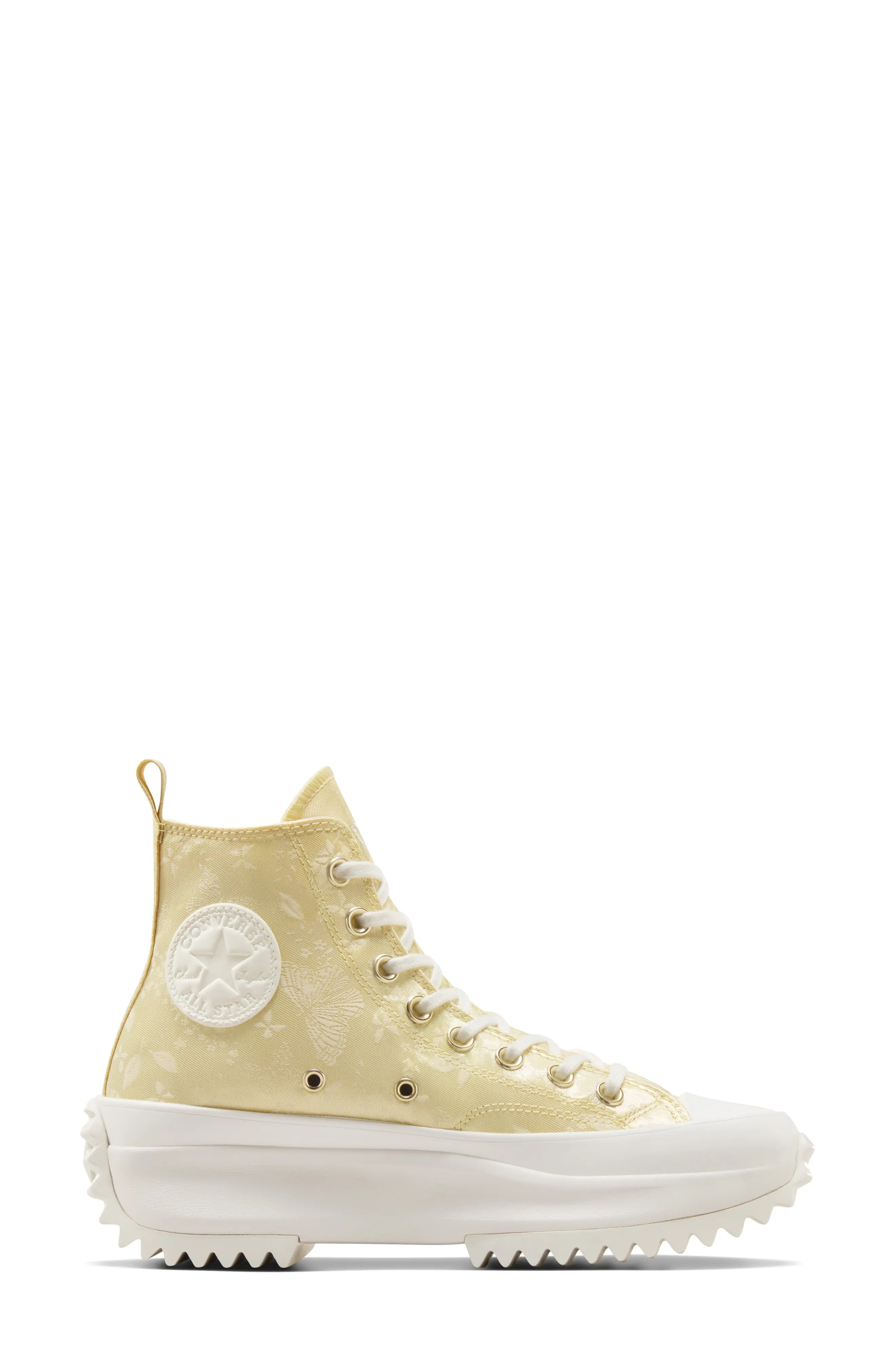 Chuck Taylor All Star Run Star Hike High Top Platform Sneaker in Lemon Drop/White/Egret - 6