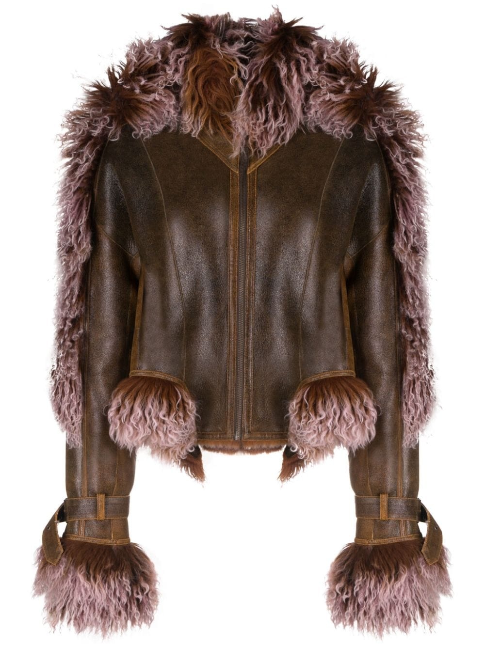 Jean Paul Gaultier x KNWLS shearling-trim leather jacket | REVERSIBLE