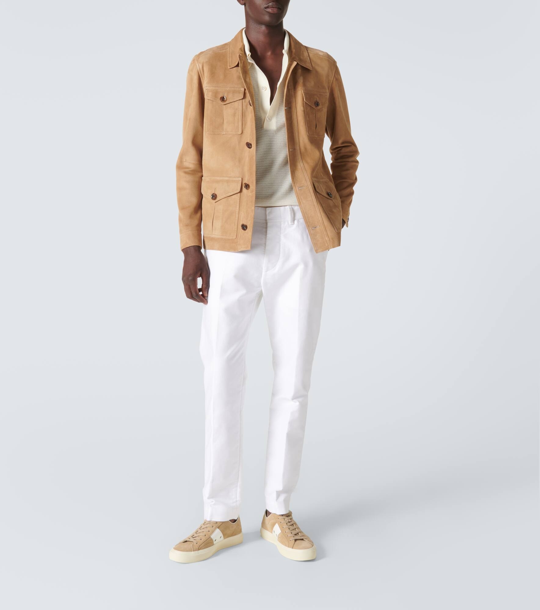 Cambridge leather-trimmed suede sneakers - 2